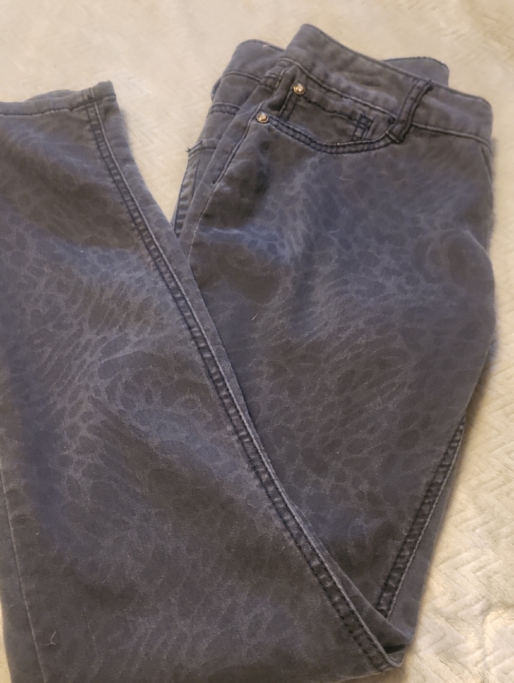 Maurices  Blue Animal-Print Skinny Jeans